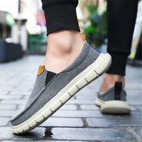 Men's Solid Color Breathable Slip On Canvas Shoes, Comfy Non Slip EVA Sole Durable Walking Shoes, Men's Footwear