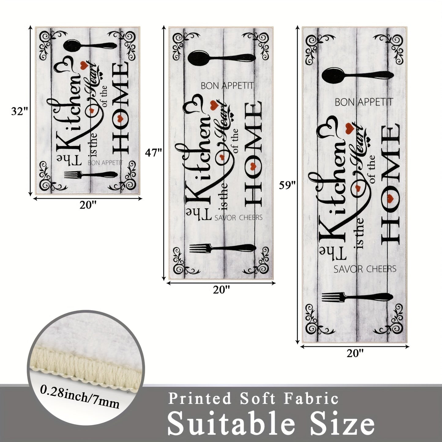 Boho Kitchen Rug Sets 3 Pieces, Washable Kitchen Mats for Floor, Non Slip Soft Kitchen Area Rug Floor Mat for Kitchen, Laundry Room and Hallway