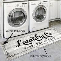 1pc Non Slip Laundry Room High Quality Runner Rug, Decor Non-Skid Comfort Standing Mat Machine Washable Text Design Laundry Mat, Floor Mats & Matting for Kitchen, Porch, Bathroom, Hotel, Commercial Laundry Rooms, And Home