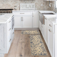 2pcs/set Sm:)e Flower Bird Leaves Kitchen Mats, Home Decor Low-Profile Kitchen Rugs For Floor - 17x29 Inches And 17x47 Inches