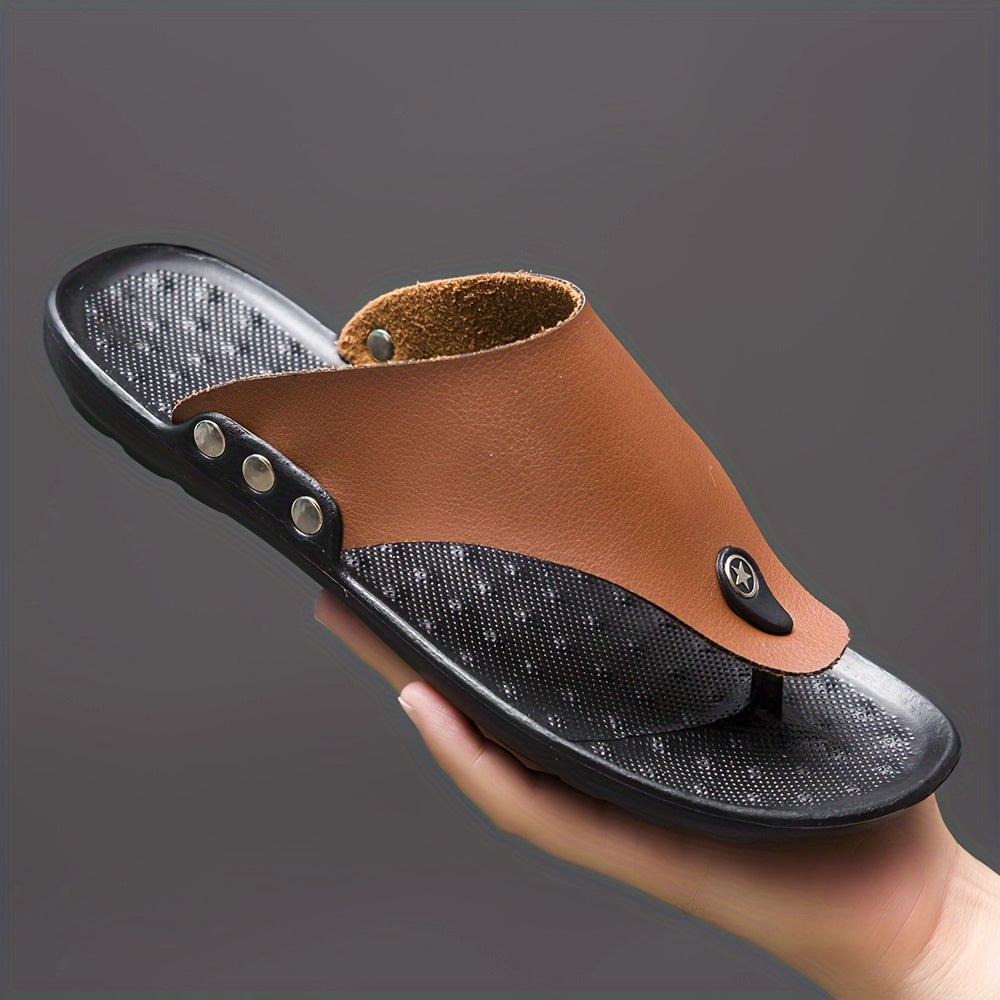 Men's Thong Sandals, Casual Lightweight Flip-flops Shoes Toe Post Sandals For Indoor Outdoor Walking, Beach Shoes For Spring And Summer