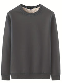 New Men's Casual Fashionable Solid Color Crew Neck Sweatshirts For Autumn And Winter