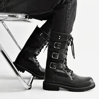 Men's Trendy Solid Colour High Top Lace Up Boots, Comfy Non Slip Durable Rubber Sole Shoes For Men's Outdoor Activities, Men's Footwear