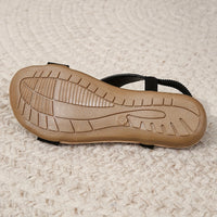 Women's Rhinestone Decor Flat Sandals, Casual Slip On Elastic Band Shoes, Lightweight Summer Sandals