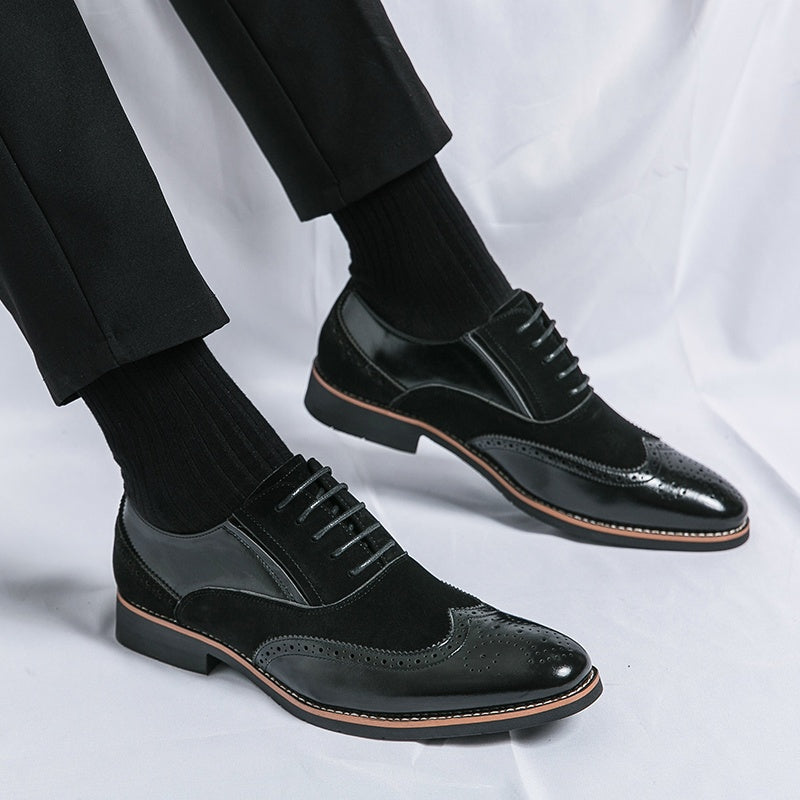 Men'S Dress Shoes Leather Classic Formal Men Oxfords Retro Derby Oxford