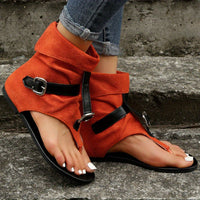 Womens Comfortable Flat Thong Sandals with Adjustable Buckle - Lightweight Summer Footwear featuring Back Zipper - Perfect for Koningsdag Celebrations