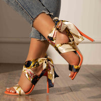 Chic Womens Stiletto Heel Sandals - Fashion-Forward Lace-Up, Adjustable Slingback, Dress Pumps for Versatile Styling