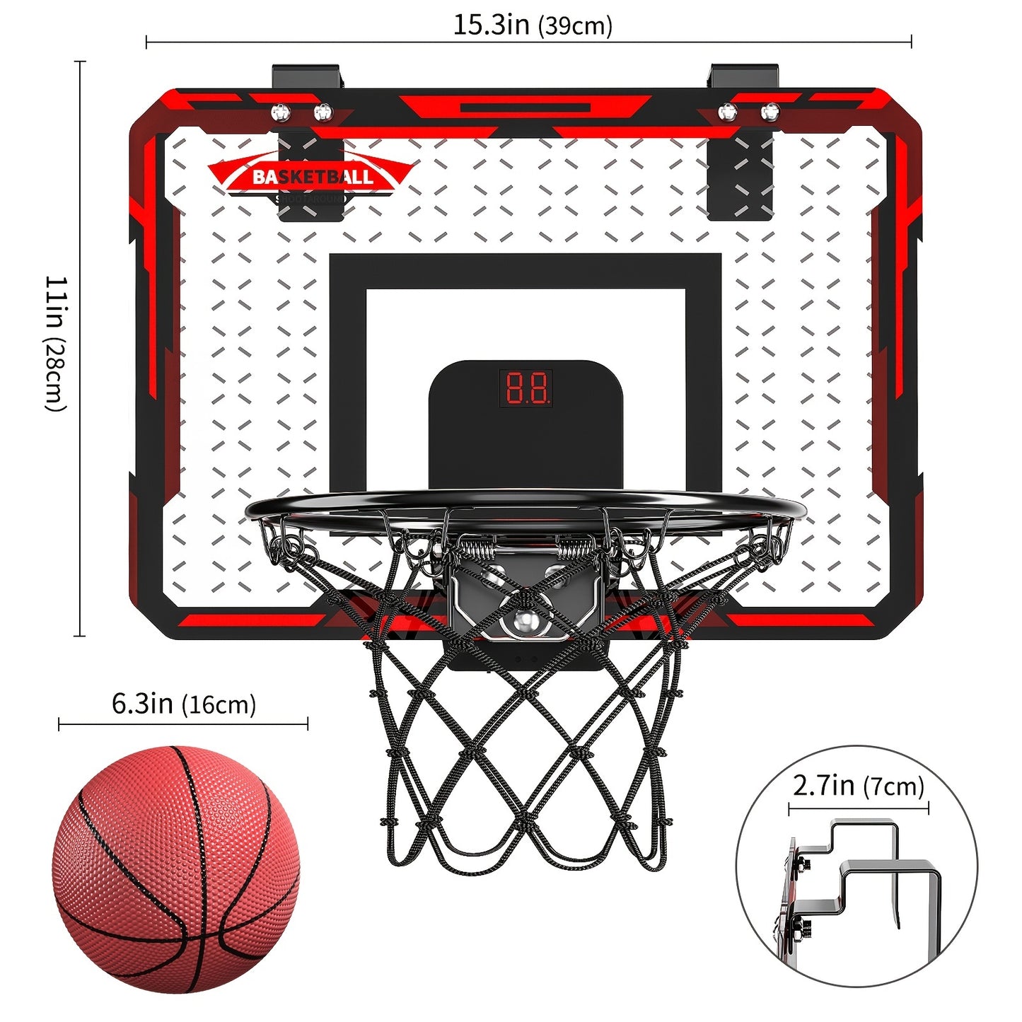 Indoor Basketball Hoop For Kids, Door Room Basketball Hoop, Mini Basketball Hoop With 2 Balls, Basketball Toys sea and beach accessories