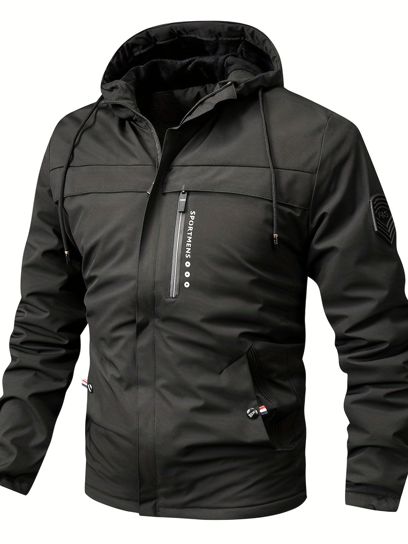 Men's Warm Fleece Casual Winter Hooded Jacket Coat For Outdoor Activities