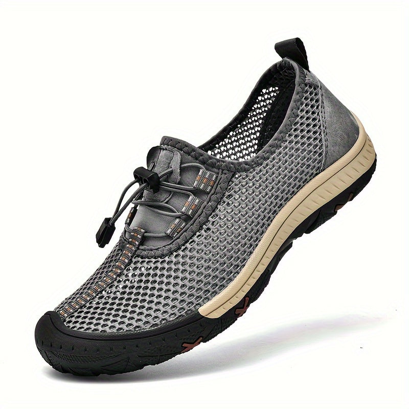 [Breathable Men's Sandals] Comfy Breathable Men's Sandals - Solid Color Slip On Adjustable Buckle Shoes - Non Slip Rubber Sole Durable Beach Water Shoes for Summer