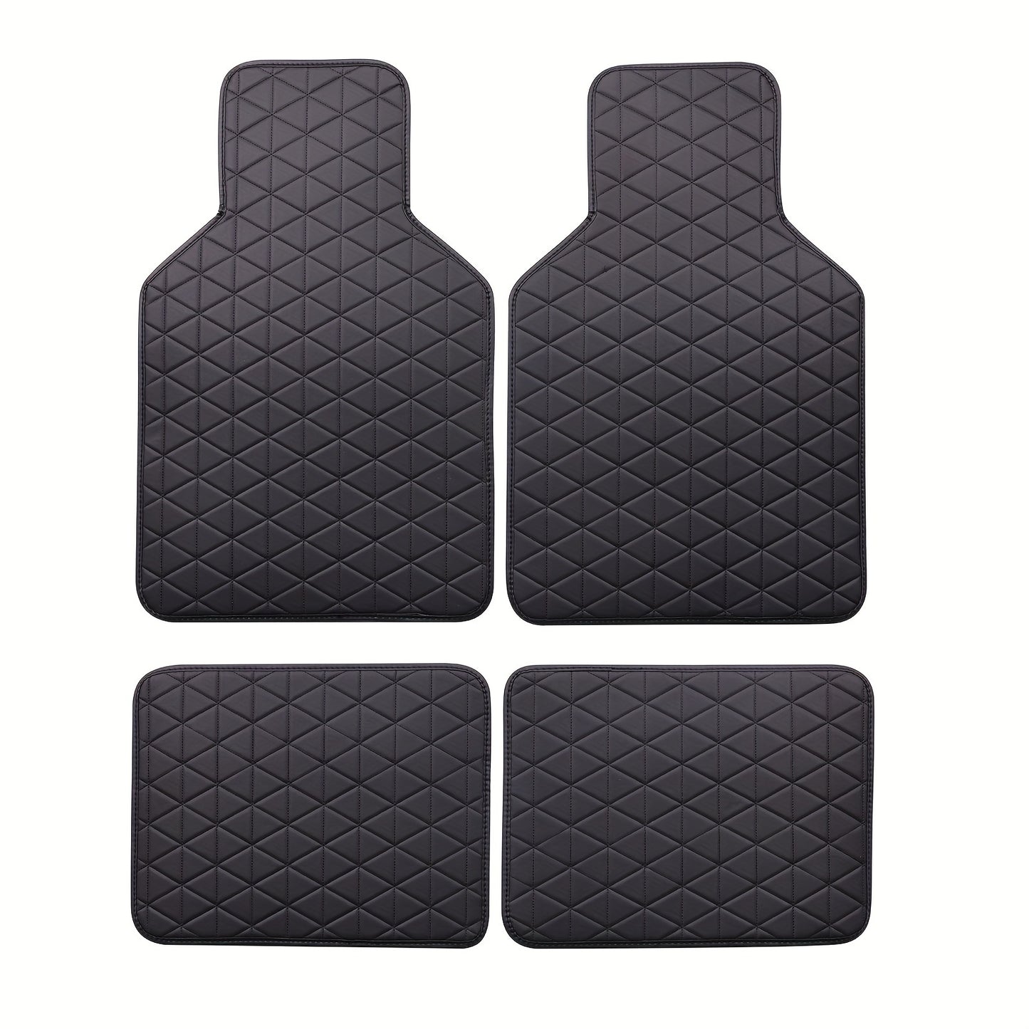 4pcs Car Floor Mats Waterproof PU Leather Universal Car Mats, Simple Design for Men And Women Car Interior Accessories