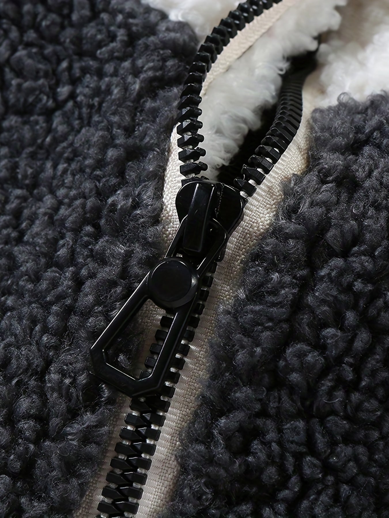 Warm Plush Fleece Jacket, Men's Casual Color Block Stand Collar Jacket Coat For Fall Winter