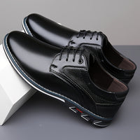 Plus Size Men's Solid Colour Plain Toe Derby Shoes, Comfy Non Slip Lace Up Rubber Sole Dress Shoes, Men's Footwear