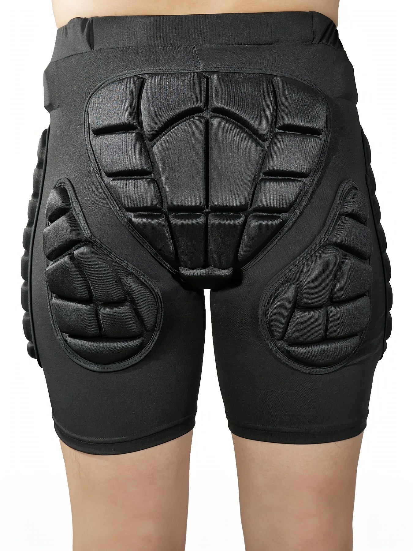 Four Seasons High Stretch Polyester Knit Fabric 3D Padded Shorts for Ice Hockey, Snowboarding, Gymnastics, Roller Skating - Moisture Wicking, Flexible, Regular Fit