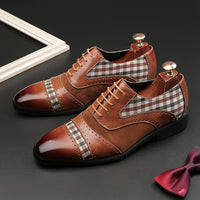 Men's Vintage Elegant Cap Toe Oxford Shoes, Comfy Non Slip Durable Rubber Sole Lace Up Formal Shoes, Men's Footwear