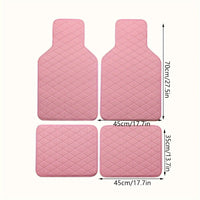 4pcs Car Floor Mats Waterproof PU Leather Universal Car Mats, Simple Design for Men And Women Car Interior Accessories