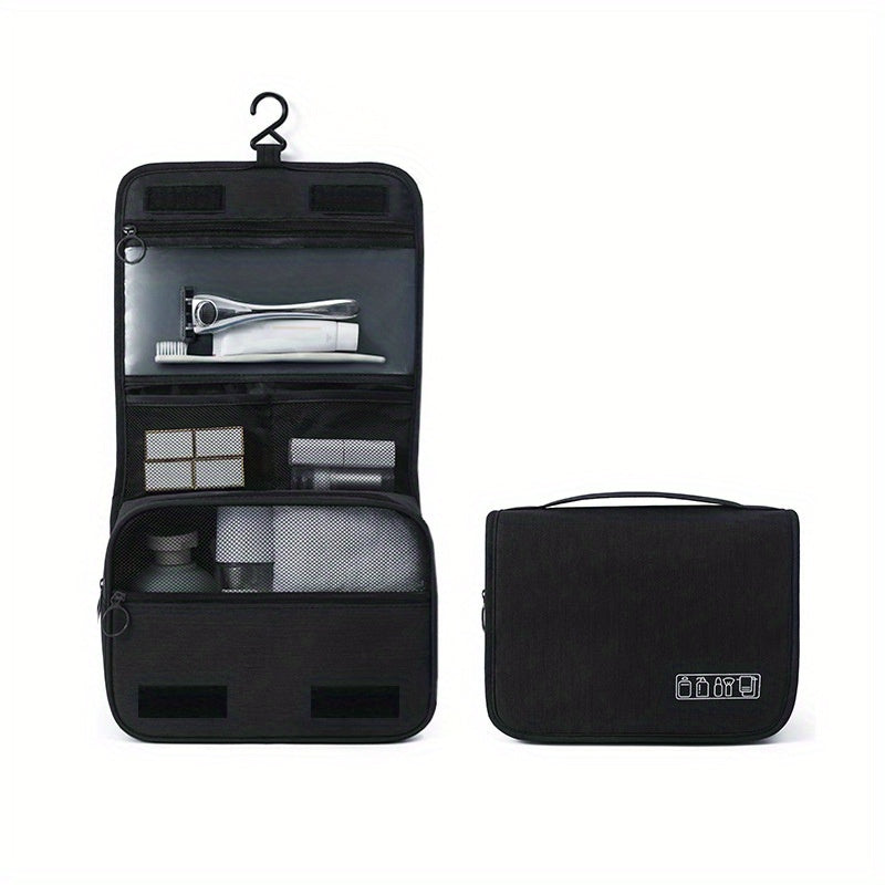 Large Capacity Travel & Business Makeup Organizer Bag - Durable Polyester, Wet & Dry Separation Design, Multiple Compartments for Cosmetics, Toiletries, And Accessories, Ideal for And Women, Travel Organizer|Sleek Organizer|D