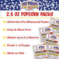 Pop Pup Popcorn Machine - 2.5-Ounce Kettle with 12-Pack Pre-Measured Popcorn Kernel Packets, Scoop, and Serving Cups by Great Northern Popcorn (Red)