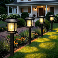Solar Outdoor Lights, 12 Pack Solar Pathway Lights Waterproof, Landscape Lighting for Path Walkway Lawn Garden Yard Outside Décor, Black