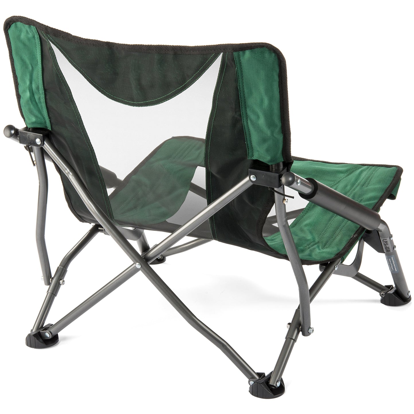 Cascade Mountain Tech Camping Chair - Low Profile Folding Chair for Camping, Beach, Picnic, Barbeques, Sporting Event with Carry Bag , Black