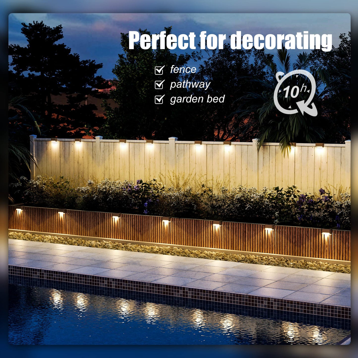 SOLPEX Solar Deck Lights Outdoor 16 Pack, Solar Step Lights Waterproof Led Solar lights for Outdoor Stairs, Step , Fence, Yard, Patio, and Pathway(Warm White)