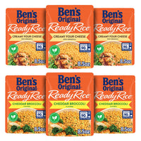 BEN'S ORIGINAL Ready Rice Creamy Four Cheese and Cheddar Broccoli Variety Pack, Easy Dinner Sides, 8.5 OZ Pouch (Pack of 6)