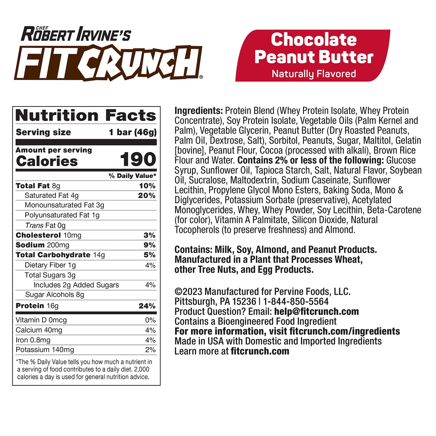 FITCRUNCH Snack Size Protein Bars, Designed by Robert Irvine, 6-Layer Baked Bar, 3g of Sugar, Gluten Free & Soft Cake Core (18 Bars, Chocolate Peanut Butter)