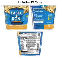 Quaker Roni Cups Mix 2.32 oz Pack of Cups, Parmesan & Romano Cheese Pasta, 27.84 Ounce, (Pack of 12)