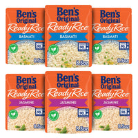 BEN'S ORIGINAL Ready Rice Basmati and Jasmine Rice Variety Pack, Easy Dinner Sides, 8.5 OZ Pouch (Pack of 6)