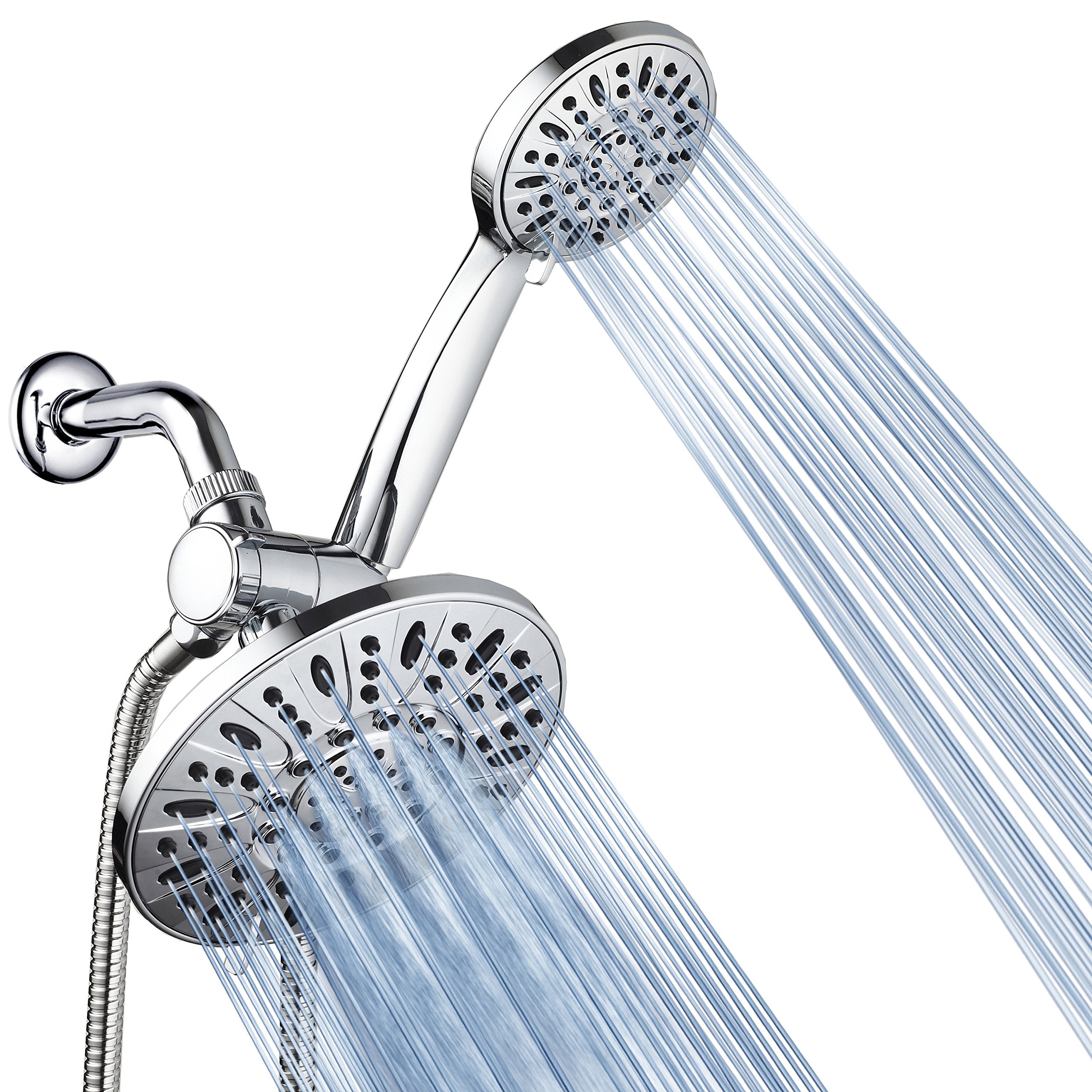 AquaDance for California - 7" Premium High Pressure 3-Way Rainfall Combo for Best of Both Worlds - Enjoy Luxury 6-Setting Rain Showerhead and Hand Held Shower Separately or Together - Chrome Finish