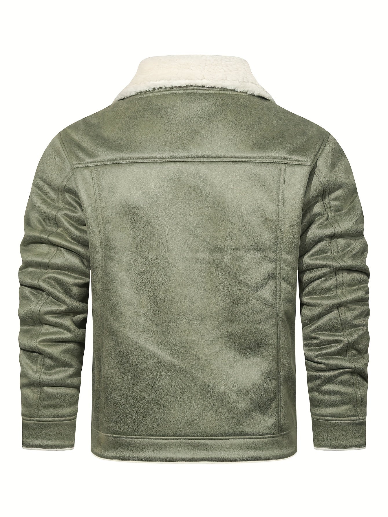 Men's Casual Polyester Jacket with Faux Lining, Solid Color, Long Sleeve, Single Breasted Placket, Non-Stretch Fabric, Regular Length, with Pockets - Daily & Casual Wear, Chilly Weather Apparel | Subtle Embellished Jacket | F