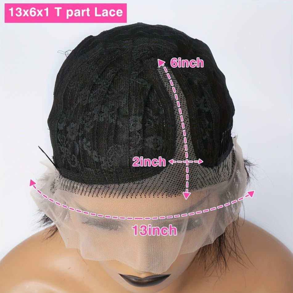 8 Chic Pixie Cut Human Hair Wig - Seamless 13x1 Transparent Lace Front - Natural Straight Bob - Easy-Part, Breathable - Perfect for Women Seeking A Stylish, Effortless Look
