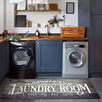 1pc Non Slip Laundry Room High Quality Runner Rug, Decor Non-Skid Comfort Standing Mat Machine Washable Text Design Laundry Mat, Floor Mats & Matting for Kitchen, Porch, Bathroom, Hotel, Commercial Laundry Rooms, And Home