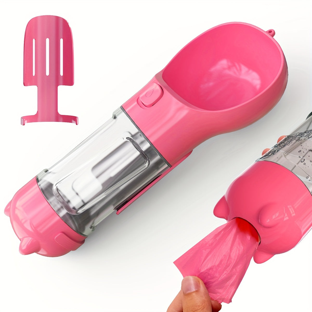 3 In 1 Portable Dog Water Bottle, Multifunctional Leak-Proof Pet Water Bottles With Food Container And Litter Shovel Design For Walking And Travel