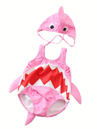 Toddler Boys Shark Swimsuit With Sponges Baby Bathing Suit With Sun Hat Baby Boy And Girl Swimsuit Kids Clothes Beach Vacation