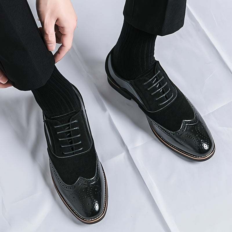 Men'S Dress Shoes Leather Classic Formal Men Oxfords Retro Derby Oxford