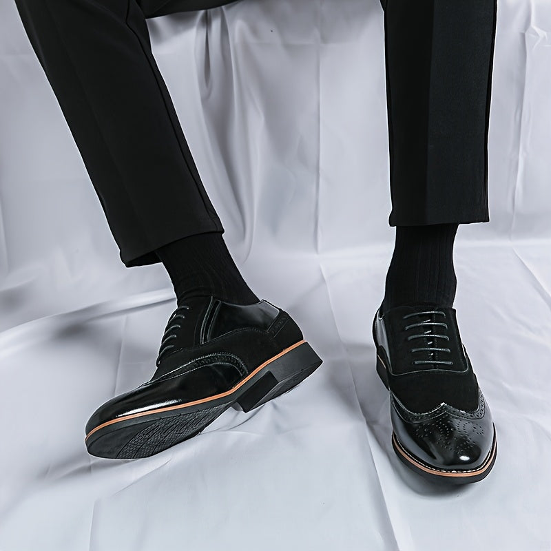 Men'S Dress Shoes Leather Classic Formal Men Oxfords Retro Derby Oxford