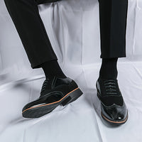 Men'S Dress Shoes Leather Classic Formal Men Oxfords Retro Derby Oxford