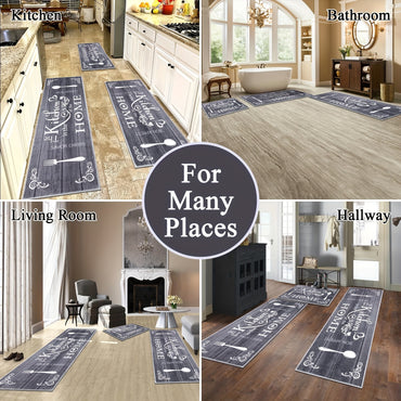 Boho Kitchen Rug Sets 3 Pieces, Washable Kitchen Mats for Floor, Non Slip Soft Kitchen Area Rug Floor Mat for Kitchen, Laundry Room and Hallway