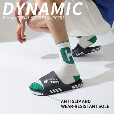 Men'S Casual Summer PVC Slippers - Non-Slip, Wear-Resistant Sole, Comfortable Slip-On Sandals for Outdoor & Indoor Use, Outdoor Footwear | Casual Slipon Shoes | PVC Upper Sandalssuitable for Men & Women