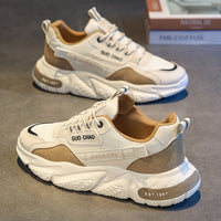 Mens Fashionable Chunky Sneakers - Ultra-Breathable Pillow Sole - Secure Non-Slip Grip - Durable for Outdoor Adventures - Comfortable Lace-Up Mens Shoes