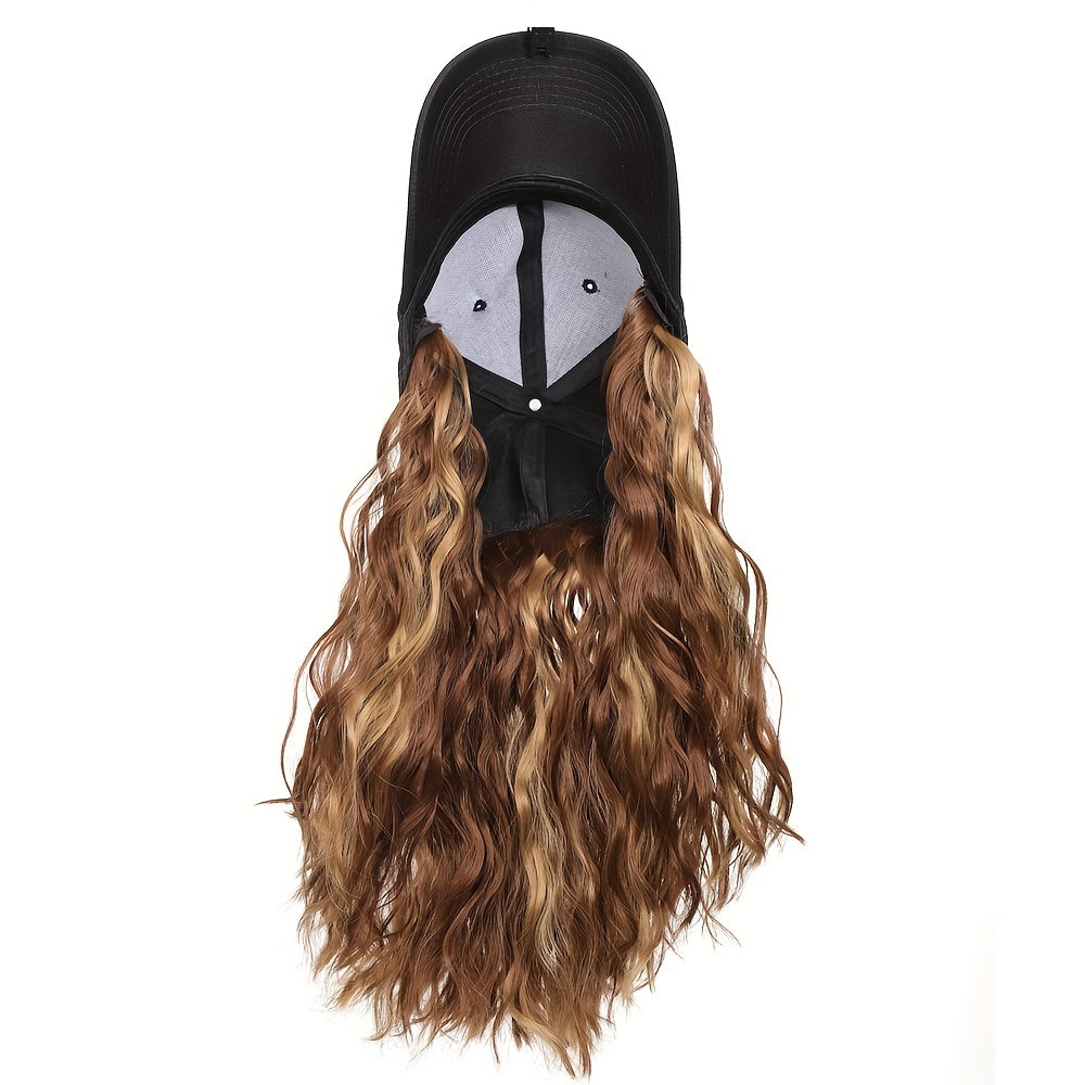 12 Inch Short Wave Baseball Cap Wig With Curly Hair Extension Synthetic Wave Wig Hat For Women Adjustable Baseball Hat Wig