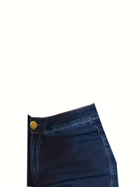 Womens Flattering High-Waisted Denim Shorts - Stretchy & Figure-Hugging Bodycon Fit, Trendy Hot Pants for a Fashion-Forward Style
