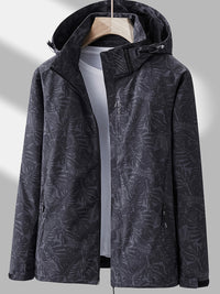 [Tropical Hooded Jacket] Lightweight Women's Hooded Jacket | Casual Zip-Up Outdoor with Tropical Leaf Print, Removable Hood & Adjustable Cuffs for Spring Summer Fall, Hiking, Travel, Camping, Camping Gear