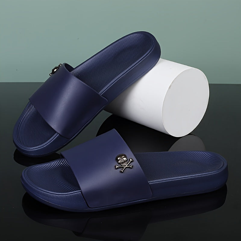 Men's Solid Colour Simple Style Open Toe Breathable Slippers, Comfy Non Slip Casual Soft Sole Slides, Men's Footwear