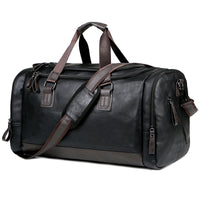Men'S Genuine Travel Duffel Bag - Adjustable Shoulder Straps, Multiple Compartments, Durable & Stylish for Weekends, Trips & Daily Use (Black), Luggage for Travel, Secure Zipper Closure