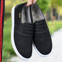 Comfy Tai Chi Kung Fu Slip-On Shoes - Men's Canvas Shoes with Non-Slip Durable Rubber Sole, Breathable Canvas Upper, and Soft Insoles for Comfortable Walking and Martial Arts Training - Ideal for Men's Footwear and Fitness En