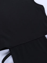 2022 New Sexy Tank Top Tie Long Dress with High Slit and Side Cutouts | High Neck Bodycon Style for Spring/Fall.