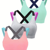 Summer Outer Wear Beautiful Back No Steel Ring Vest Type Sleep Sports Underwear Female Yoga Running Fitness Sports Bra Thin