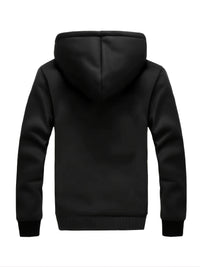 Men'S Winter Thick And Padded Warm Zip Up Hooded Jacket